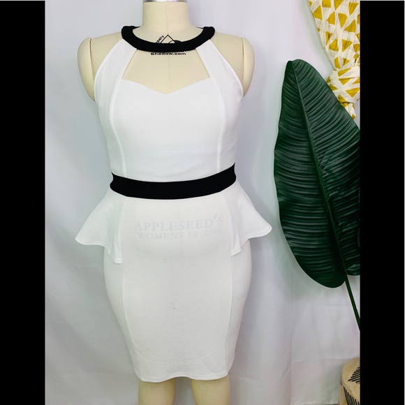 all white peplum dress plus size